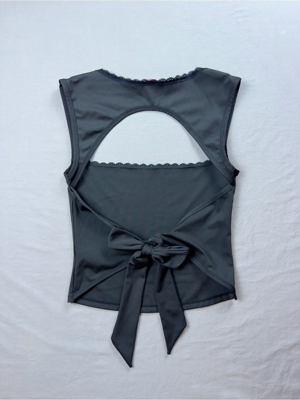 Edikted Black Bow-Back Tank Top